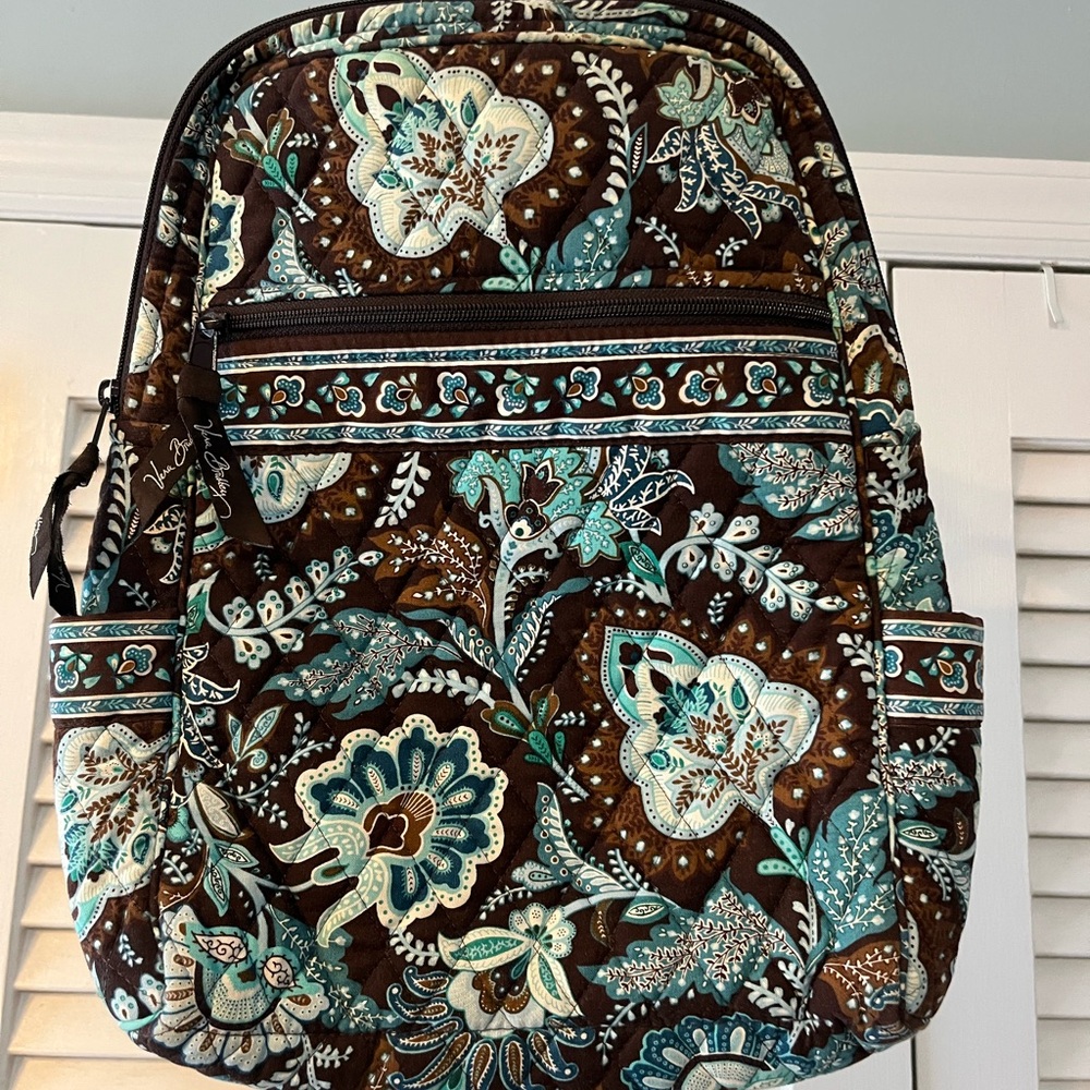 Vera Bradley Floral Backpack - Brown and Teal